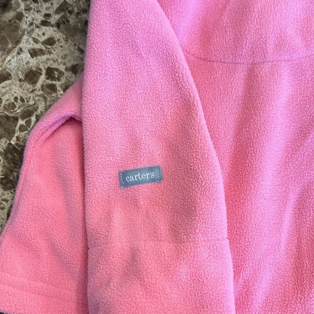 Carter's Girls Fleece Pink Jogger Hoodie Lined Jacket Outfit Track Set Size 0-3M